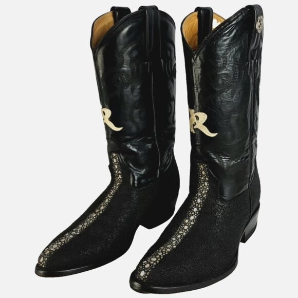 Roger's Boots Other - Stingray Cowboy Boots Rogers Black Exotic Western Men’s US 8.5 Pull On Like New